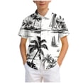 thumbnail image 5 of WUANDIXFA Kids Vibrant Hawaiian Shirt Beach Party Style Boy's Girl's Fun Print (Black, 13-14 Years), 5 of 7