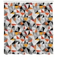 thumbnail image 2 of Ambesonne Geometric Shower Curtain, Polygonal Modern Art, 69"Wx84"L, Orange Black White, 2 of 2