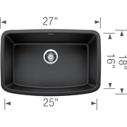 BLANCO VALEA Cafe Brown SILGRANIT 27in Rectangle Single Bowl Sink