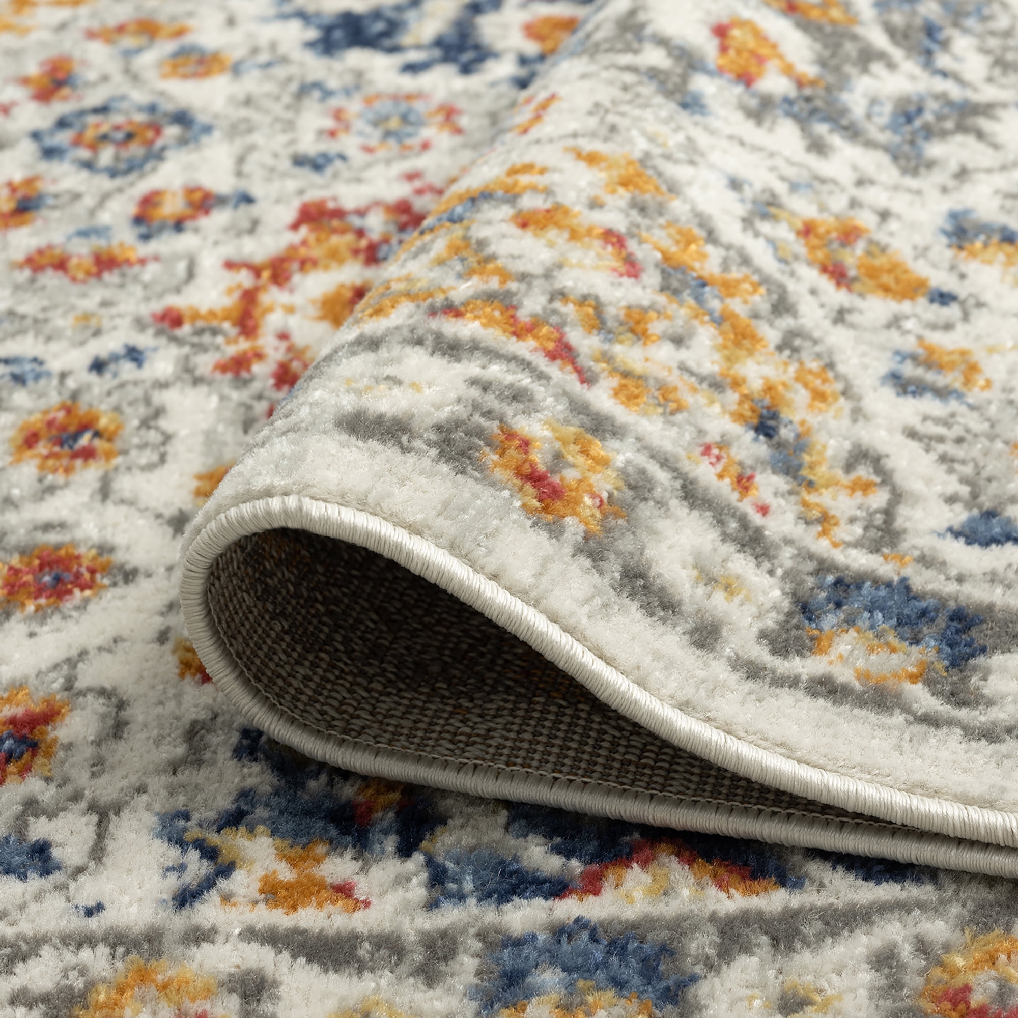 Chelsea Transitional Oriental 2'3'' x 7'3'' Cream and Gold Polypropylene Indoor Runner Rug, 2' x 7'