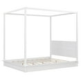 thumbnail image 4 of Newest Queen Size Wood LED Canopy Bed ,Canopy Platform bed With Support Slats, No Box Spring Needed, White, 4 of 9