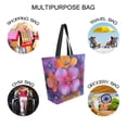 thumbnail image 7 of FORMRS Womens Canvas Tote Bag with Zipper Inner Pocket Shoulder Handbag, Large Purple Flowers, 7 of 7