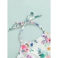 thumbnail image 5 of Gureui Toddler Infant Baby Girls Clothes Set Floral Printed Halter Crop Tank Tops with High Waist Flared Pants, 5 of 8
