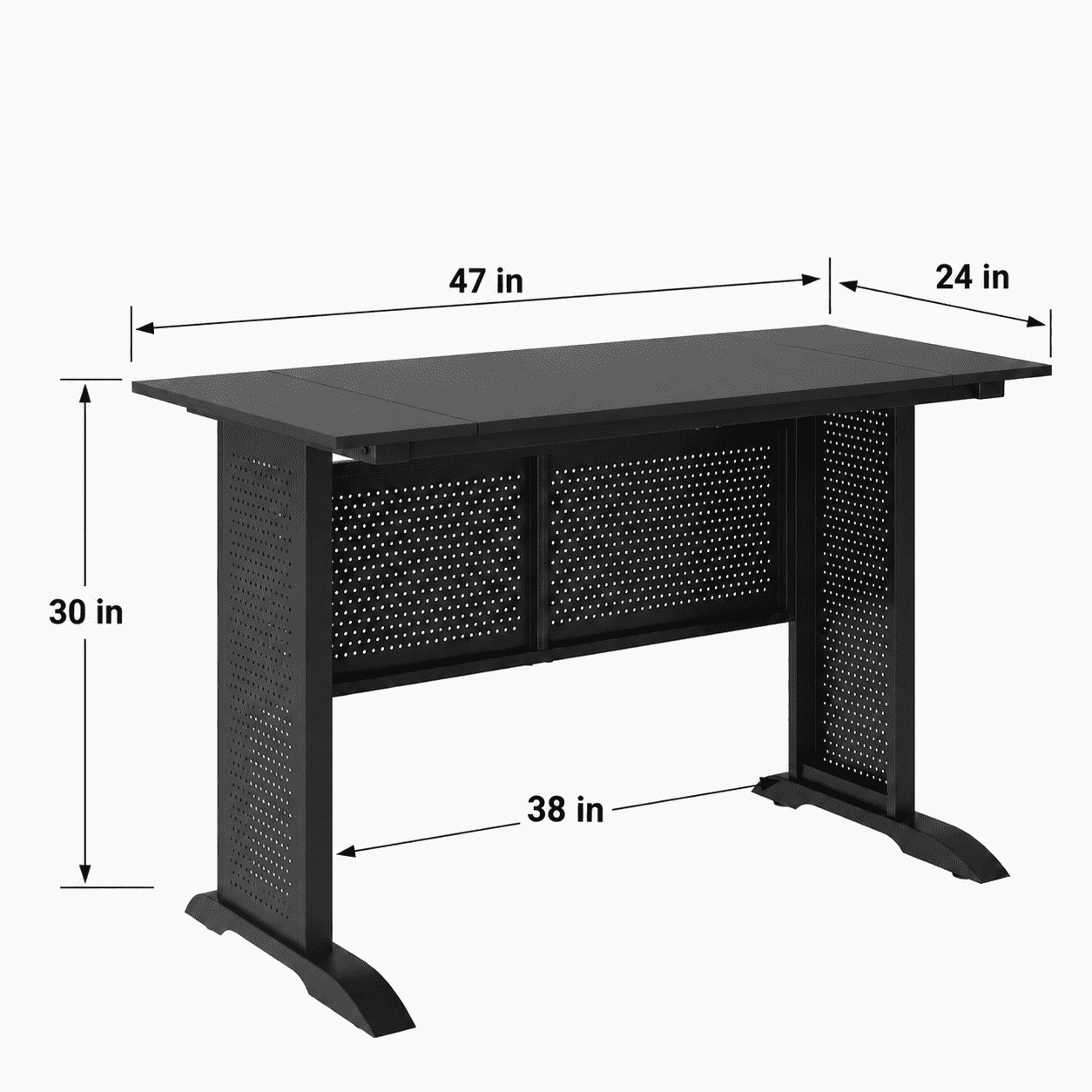 Computer Desk, 47 Inch Office Desk, Gaming Desk Writing Desk Work Desk for Home Office, Study, Modern Simple Desk, Metal Frame Black