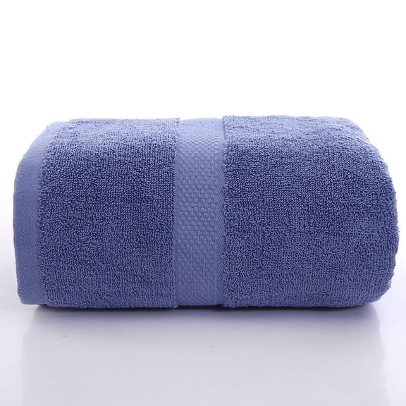 Mictong Blue Cotton Bath Towels -2 Pieces, 27.56X55.12In Thick Plush Quick Drying Bath Towels, Adult Bath Towels For Swimming Pools, Beaches, And Gyms