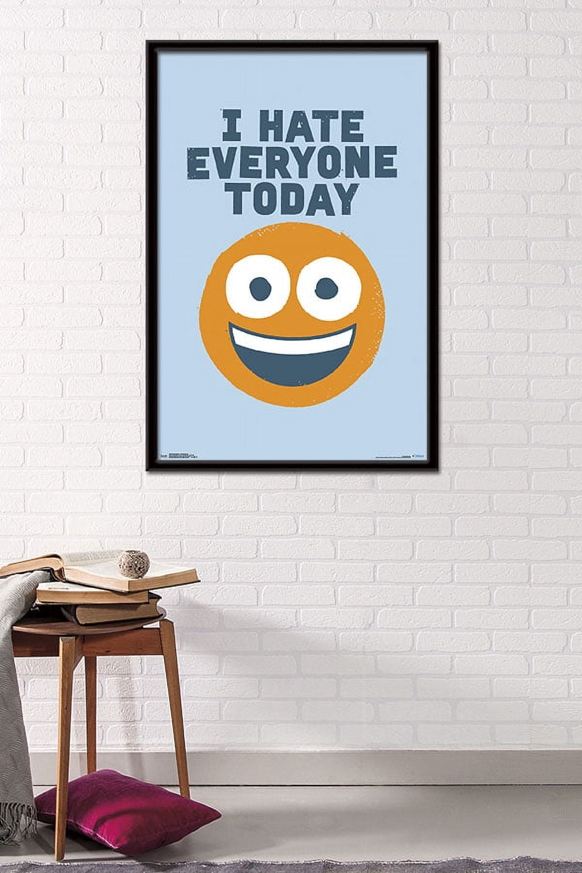 DaVid Olenick - Hate Everyone Wall Poster, 22.375" x 34", Framed