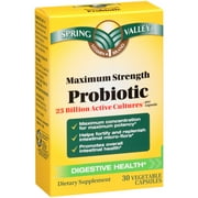 Spring Valley Maximum Strength Probiotic Dietary Supplement Capsules, 30 count