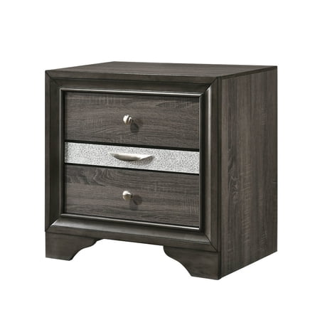 Elegant Nightstand In Gray With Versatile Storage Solutions Ample Space