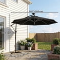 thumbnail image 3 of Outsunny 10 ft Offset Patio Umbrella with Solar Light, Hanging Parasol, 3 of 10