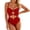 Red, variant on One Piece Swimsuit Women Spaghetti Strap High Cut Monokini Bathing Suit Swimwear