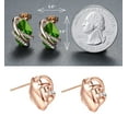 thumbnail image 2 of Leafael Wish Stone Stud Earrings Peridot Green Birthstone Crystal for August, 18K Rose Gold Plated, 2 of 6