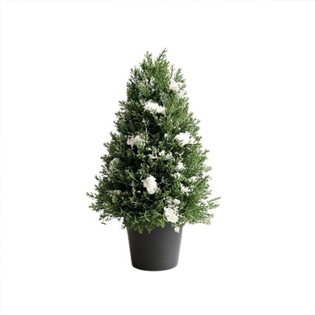 Christmas Tree Artificial Flocked Pine Tabletop Decoration For Home Office Festive Decor With Pvc Material 12.6 Inches Green Holiday Tree