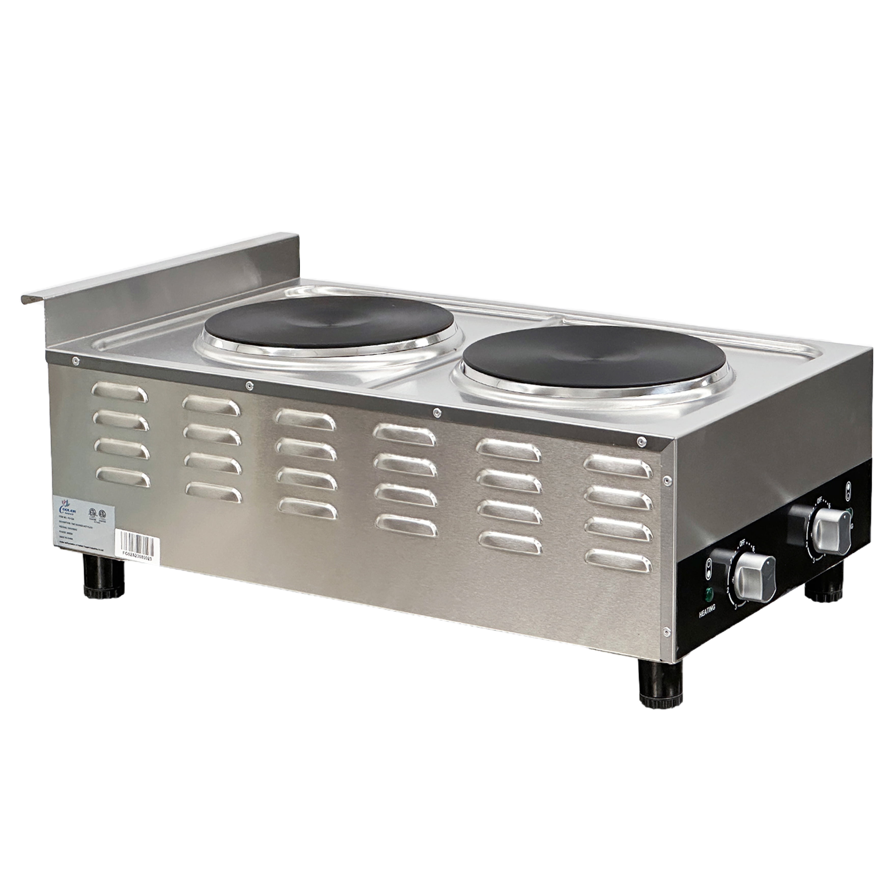 3600W Commercial Electric Two Burner Hot Plate Stove Range 240V/60Hz NSF Certified
