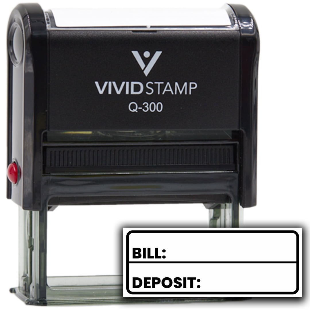 (3 pack) All Quality Bill Deposit Self-Inking Rubber Stamp | Business and Packaging Stamps (Black Ink) - Q-300