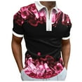 thumbnail image 1 of Playeras De Hombre Para Hombre, Camiseta De Manga Corta Con Cremallera Y Solapa Para Playa, Con Estampado Digital 3D De Verano, 1 of 4