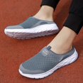thumbnail image 6 of Pandaie Men's Open Back Sneaker Clogs Breathable Knit Mules Shoes Lightweight Slip on Sneakers Casual Walking Slides with Arch Support Grey Size 9, 6 of 9