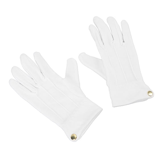 YAHHU Professional Billiard Referee Gloves – 2 Pack, White, Snap‑Cuff, Polyester‑Cotton, All‑Game Comfort