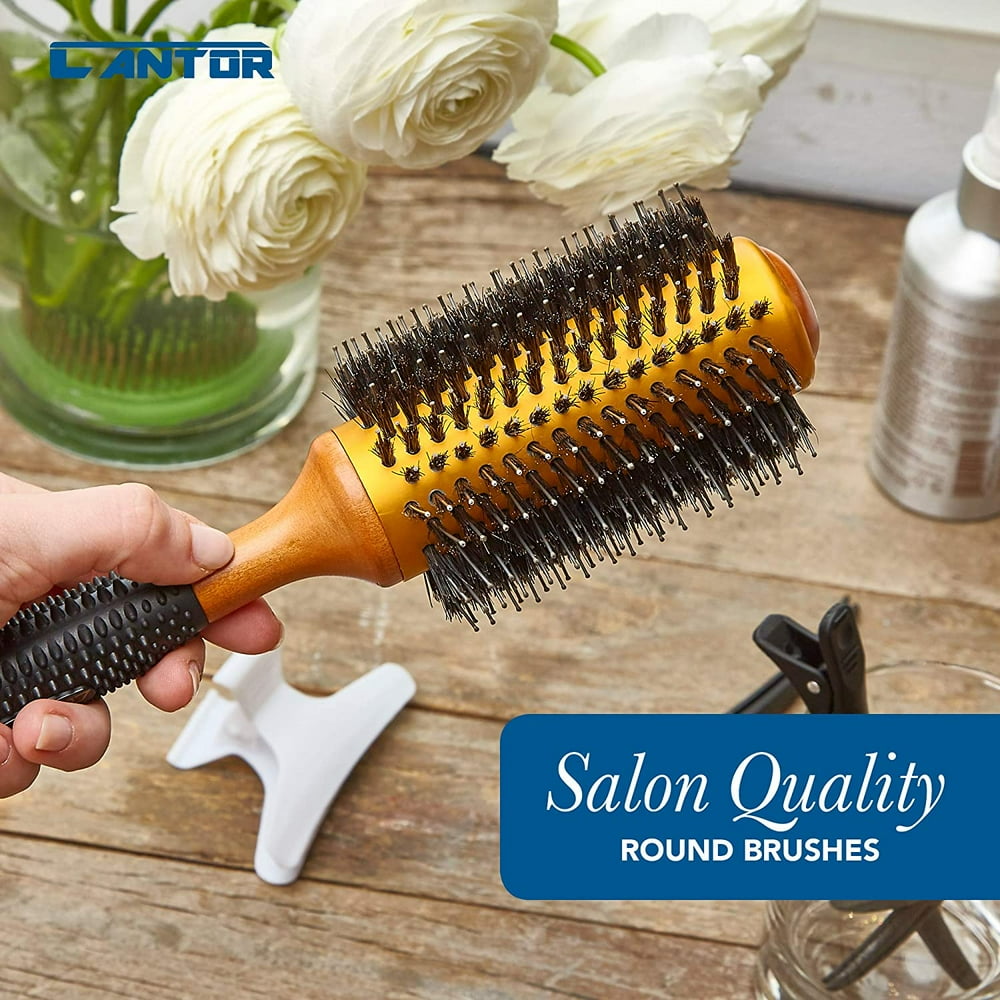 Large Round Blow Dry Brush Boar Bristle, Thermal Ceramic Barrel