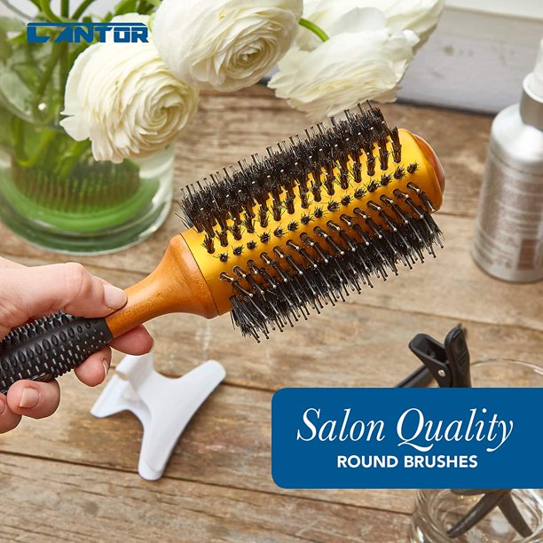 Large Round Blow Dry Brush Boar Bristle, Thermal Ceramic Barrel, Professional AntiStatic