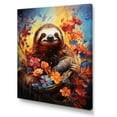 thumbnail image 2 of Designart "Blossoming Sloth Leisure" Sloth Canvas Art Print, 2 of 7