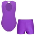 thumbnail image 2 of Alvivi Gymnastics Leotards for Girls Sparkle Ballet Dance Bodysuit Tumbling Shorts Skating Unitard Purple 14, 2 of 7