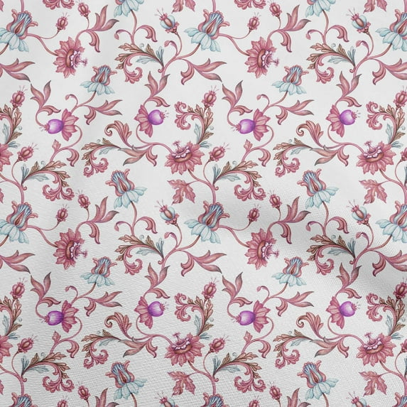 oneOone Rayon Pink Fabric Floral Sewing Material Print Fabric By The Yard 56 Inch Wide