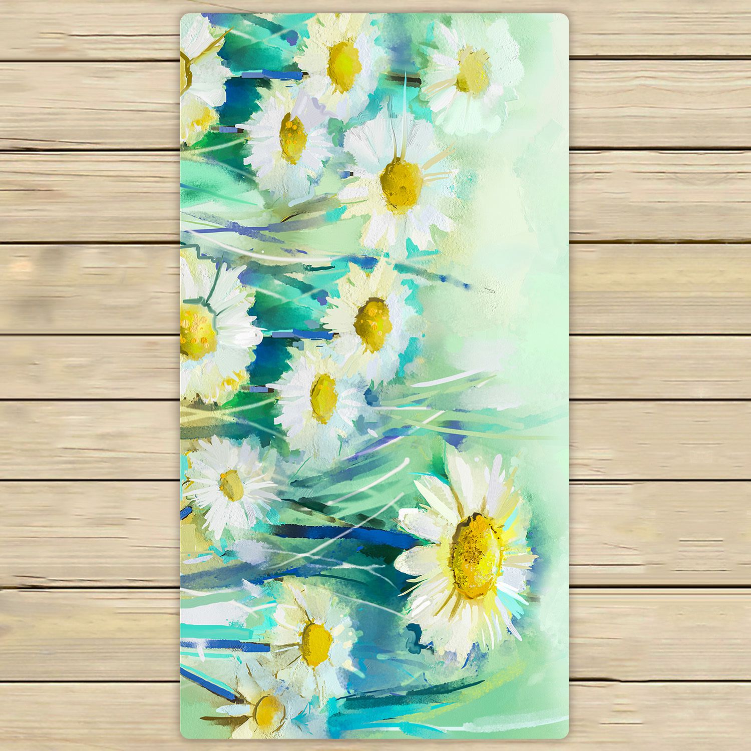 PHFZK Floral Flower Towel, Watercolor Dandelions Green Hand Towel Bath
