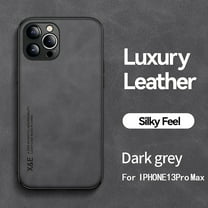 Allytech Luxury Leather iPhone 12 case, Luxurious Leather Cover Case Protective Ultra Thin Anti-Slip Simple Shell Cover for iPhone 11 6.1 inch,Darkgray
