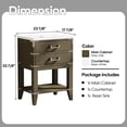 thumbnail image 4 of ANGELES HOME 24 Inch Bathroom Vanity with Single Sink with Countertop, Solid Wood Vanity with 2 Drawers, Plywood Bathroom Vanity with Sink, Grey Oak, 4 of 9