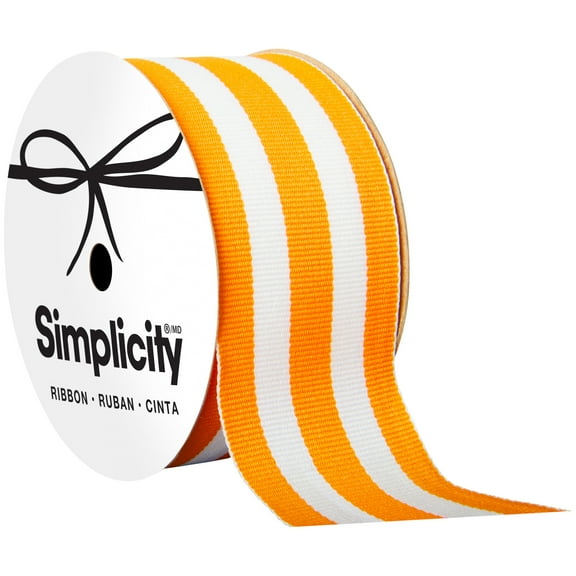 Offray monstrip torrid organge 1-1/2in x 9ft ribbon, for sewing, crafts and gifting