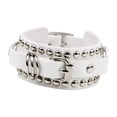 thumbnail image 2 of Pulseras, brazaletes, multicapa, hebilla metálica, ideales para fiestas, con cadena ajustable. Blanco, 2 of 9