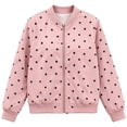 thumbnail image 4 of Enjoytime Lightweight Jacket Women Polka Dots Stand Collar Zip Up Bomber Jackets Fall Fashion Long Sleeve Casual Outerwear, 4 of 7