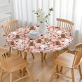 thumbnail image 3 of Poodle Dog and Flower Floral Round Fitted Tablecloth with Elastic Edge,Dining Table Cover Waterproof,Outdoor Round Tablecloth for Camping,Dining,Indoor and Outdoor, 3 of 7