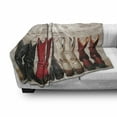 thumbnail image 3 of Western Soft Flannel Fleece Throw Blanket, American Cowgirl Leather Boots Rustic Wild West Theme Cultural Print, Cozy Plush for Indoor and Outdoor Use, 50" x 70", Beige Red Black, by Ambesonne, 3 of 6