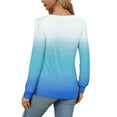 thumbnail image 4 of ADSSDQ Long Sleeve Blouses for Women Dressy Casual Pleated Shirts Fall Fashion Crew Neck Tunic Tops for Leggings Trendy Clothes Sky Blue M, 4 of 5