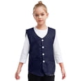 thumbnail image 1 of RUNQHUI Kids Button Volunteer Activity Vest Button Up Irregular Hem Waistcoat Sleeveless Waiter Bartender Uniform Navy Blue L, 1 of 5
