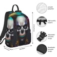 thumbnail image 2 of Balery Modern Abstract Colorful Skull C Mochila ligera para hombre y mujer: duradera e impermeable, ideal para la escuela, el trabajo, viajes y uso diario., 2 of 7
