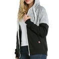 thumbnail image 4 of Doublju Women's Lightweight Color Block Zip Up Hoodie Jacekt with Plus Size, 4 of 5