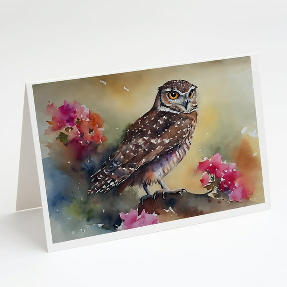 Burrowing Owl Greeting Cards Pack of 8 7 in x 5 in
