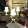 thumbnail image 2 of Dollhouse 1/12 Mini LED Battery Operated Light Ceiling Lamp Chandelier 3-Heads, 2 of 12
