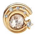thumbnail image 2 of 925 Sterling Silver Gold Moon and Star Charm Bead for Bracelet Charms Bangle Pendant Jewelry, 2 of 2