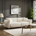 thumbnail image 2 of Holaki Mid Century 86" Modern Couch for Living Room,Lambswool Fabric 3 Seater Sofa ,Solid Wood Frame and Stable Metal Legs Couch with 2 Pillows,Apartment Small Space, White, 2 of 8