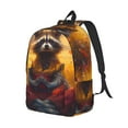 thumbnail image 2 of Yiaed Sunset Flower Meditating Raccoon Print Backpack, Premium Laptop Backpack, Travel Backpack for Women, Lightweight Backpacks, Comfortable Back Pack-Medium, 2 of 5