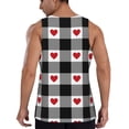 thumbnail image 3 of Easygdp Heart Black Buffalo Plaid Gingham Men's Tank Top, Sleeveless Muscle T Shirts, Breathable, Quick-Dry, Loose for Gym, Running, Fitness - Medium, 3 of 9