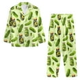 thumbnail image 2 of Xixirimido Pickles Green Print Men's Pajamas Set Long Sleeve Button Down Pajamas for Men Fall Winter Sleepwear 2Piece Lounge PJs with Pockets, XX-Large, 2 of 4