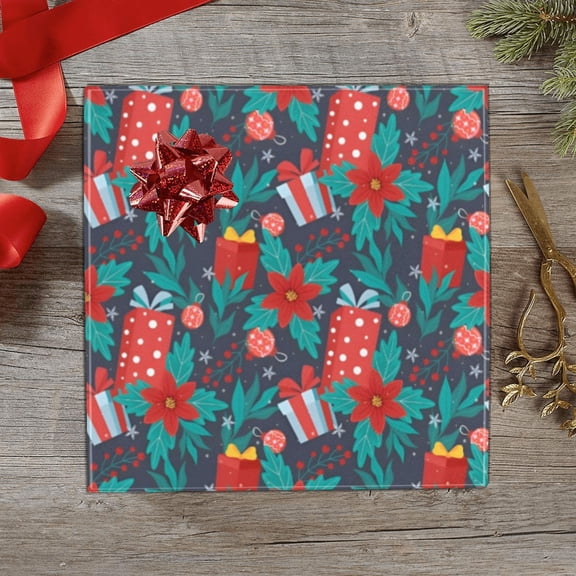 Christmas Wrapping Paper | Premium Holiday Gift Wrap | Poinsettia 58" x 23" (1–5 Rolls) - 1 Roll