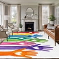 thumbnail image 2 of Cartoon Colorful Hands Large Area Rugs 8x10 ft Cute Watercolor Hands with Love Heart Washable Rug Non Slip Indoor Carpet Absorbent Floor Mat for Living Room Bedroom Dining Room, 2 of 9