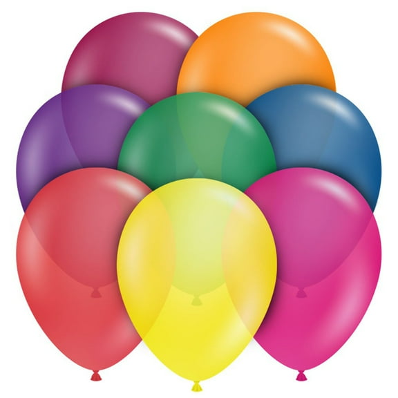 11 inch Tuftex Crystal Assortment Latex Balloons (100 Pack) - Party Supplies Decorations