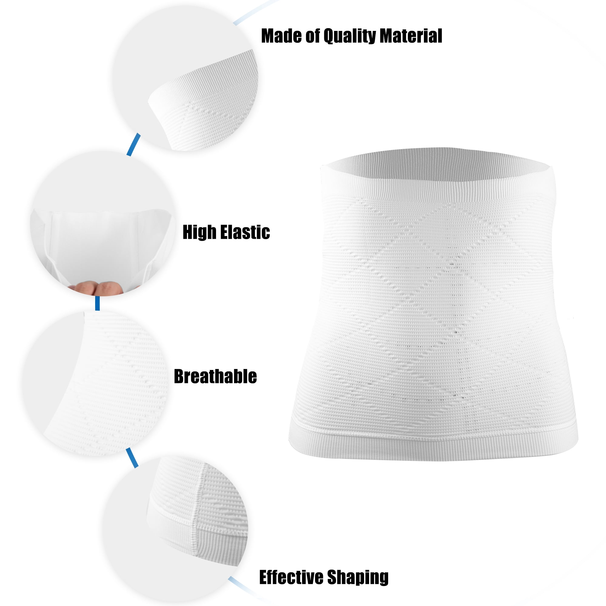 Unique Bargains Men's Abdominal Slim Belt Waist Tummy Control Belt White XXL Size