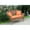 Orange, variant on Jeco W00205-L-FS016-CL Honey Wicker Patio Love Seat With Orange Cushion And Pillows